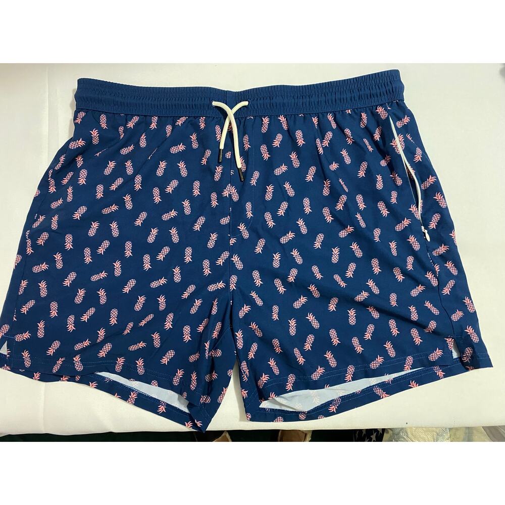 BRISIRA Pineapple Blue Pink Workout Shorts — 2XL